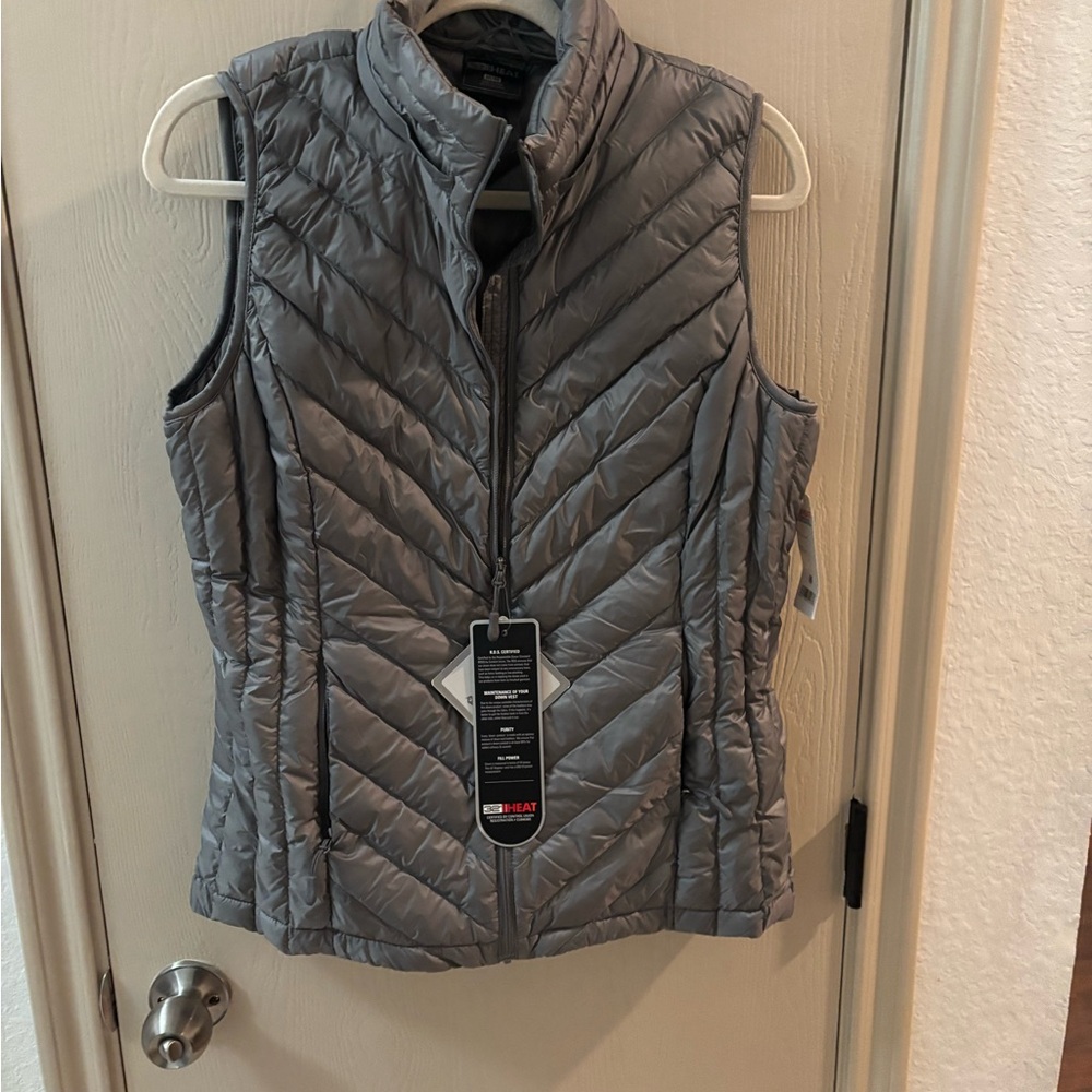 32 Degrees Gray Quilted Down Vest - Packable